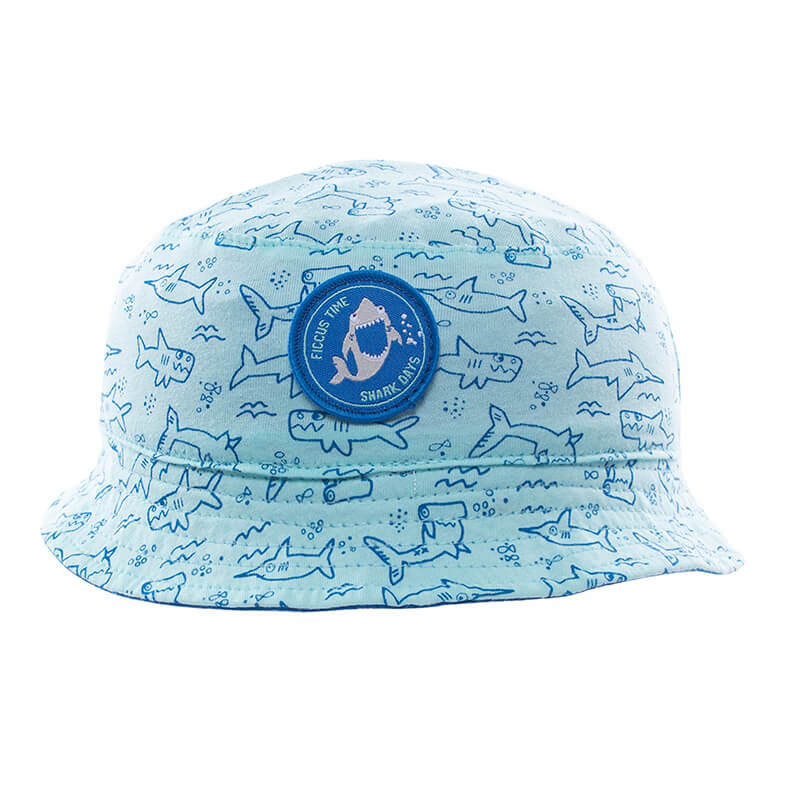 Baby Bucket Caps Pure cotton jersey fabric with printing logo and patch