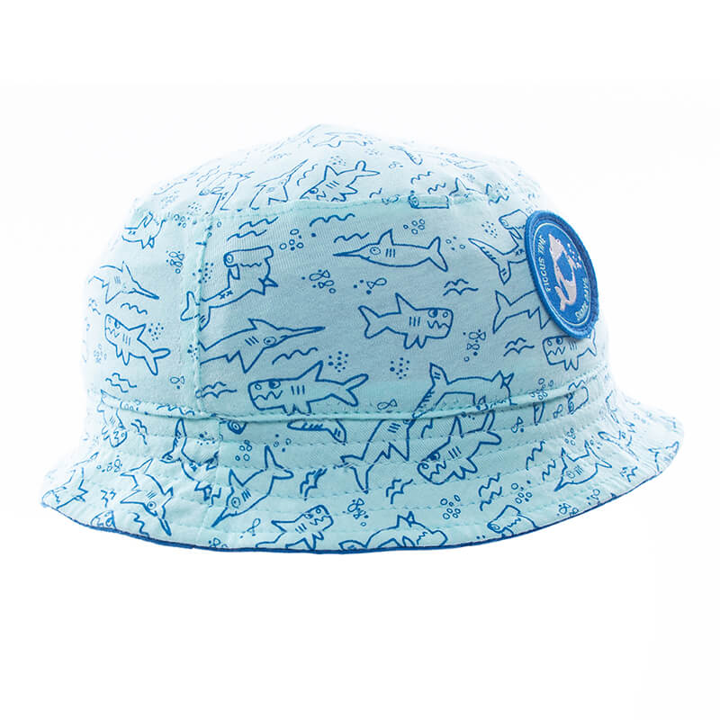 Baby Bucket Caps Pure cotton jersey fabric with printing logo and patch
