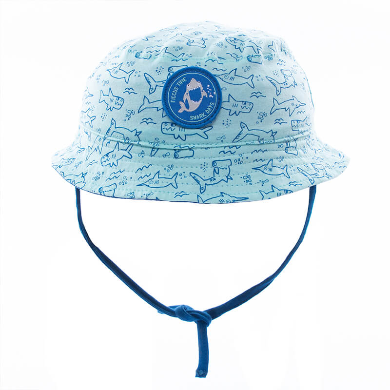 Baby Bucket Caps Pure cotton jersey fabric with printing logo and patch